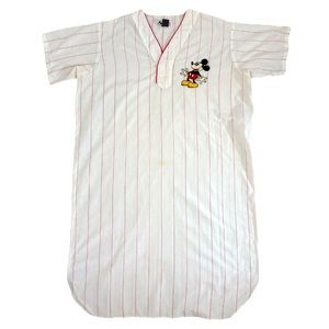 Vintage 70s Club Mickey Baseball Night Shirt S/M PJ Pajama Dressing Gown Disney